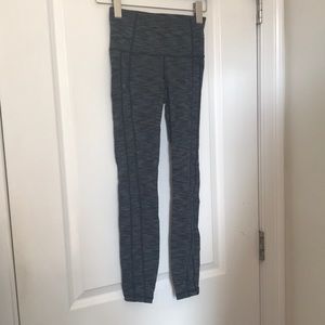 Athleta Heather Grey Stripe Leggings